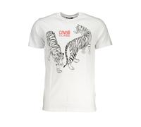 Cavalli Class Mens Tigers Tshirt Casual Style - White Cotton - Size 2XL