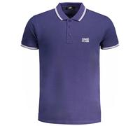 Cavalli Class Mens Tipped Collar White Logo Navy Blue Polo Shirt - Size 2XL