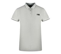 Cavalli Class Mens Twinned Tipped Collar Black Logo Grey Polo Shirt Cotton - Size 2XL