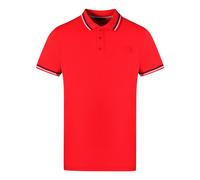 Cavalli Class Mens Twinned Tipped Collar Red Polo Shirt Cotton - Size X-Large