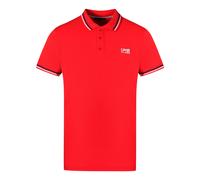 Cavalli Class Mens Twinned Tipped Collar White Logo Red Polo Shirt Cotton - Size Medium
