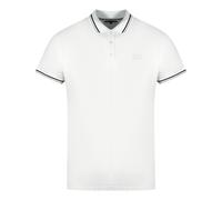 Cavalli Class Mens Twinned Tipped Collar White Polo Shirt Cotton - Size Medium