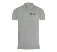 Cavalli Class Mens Vibrant Floral Logo Grey Polo Shirt Cotton - Size Medium