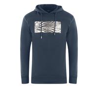 Cavalli Class Mens Zebra Print Logo Navy Blue Hoodie - Size 2XL