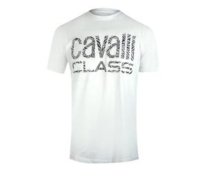 Cavalli Class Mens Zebra Print Logo T-Shirt SY745