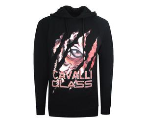 Cavalli Class Peeking Tiger Design Hoodie - Black - XL