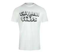 Cavalli Class Smoke Bold Logo Off White T-Shirt - XXL - XXL
