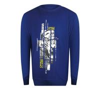 Cavalli Class Splintered Tiger Graphic Iris Blue Sweatshirt - XXL