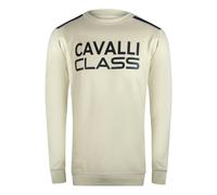 Cavalli Class Taped Shoulder Beige Sand Sweatshirt - XXL