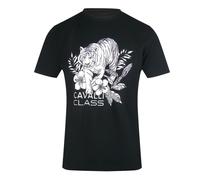 Cavalli Class Tiger Floral Logo Black T-Shirt - XL - XL