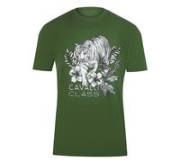 Cavalli Class Tiger Floral Logo Military Green T-Shirt - XXL - XXL