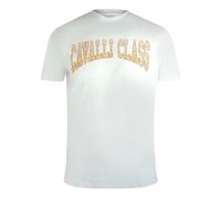 Cavalli Class Varsity Logo Off White T-Shirt - XXL - XXL