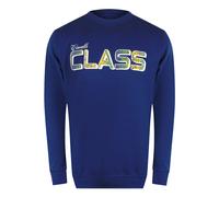 Cavalli Class Vibrant Floral Logo Iris Blue Sweatshirt - XXL