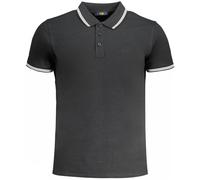 Cavalli Class White Tipped Collar Toned Logo Polo Shirt - Black - XL