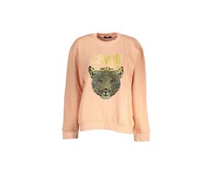 Cavalli Class Women's Chic Pink Fleece Crew Neck Sweatshirt | Size: Large Cavalli Class Pink L