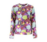 Cavalli Class Womens Floral Print Crew Neck Sweatshirt - Purple Cotton - Size Medium