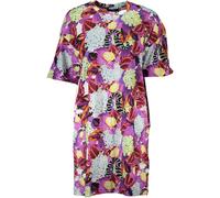 Cavalli Class Womens Floral Print Mini Tshirt Dress Ca26767 - Purple Cotton - Size X-Small