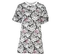 Cavalli Class Womens Floral Rose Print Dress - White Cotton - Size Medium