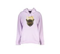 Cavalli Class Women's Hooded Fleece Sweatshirt with Logo Print - Purple Sweaters | Size: Large Cavalli Class Purple L