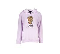 Cavalli Class Women's Hooded Fleece Sweatshirt with Logo Print - Purple Sweaters | Size: XL Cavalli Class Purple XL