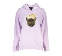 Cavalli Class Womens Leopard Hoodie Purple Ca28862 - Lilac Cotton - Size Large