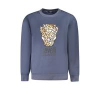 Cavalli Class Womens Leopard Print Crew Neck Sweatshirt - Dark Grey Cotton - Size Medium