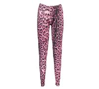Cavalli Class Womens Leopard Print Leggings - Pink Cotton - Size Medium