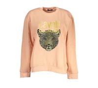 Cavalli Class Women's Long-Sleeved Fleece Sweatshirt with Printed Logo - Pink Sweaters | Size: Small Cavalli Class Pink S