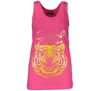 Cavalli Class Womens Tiger Graphic Tank Top - Poppy Cotton - Size Small
