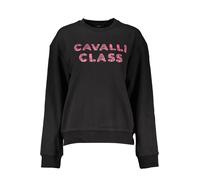Cavalli Class Womens Zebra Print Crewneck Sweatshirt - Black Cotton - Size Small