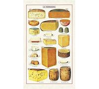 Cavallini - 100% Natural Cotton Vintage Tea Towel - 80 x 47cms - Cheese/Fromage