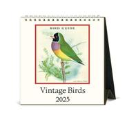 Cavallini 2025 Vintage Birds Easel Desk Calendar, 6 x 6.5 Inches, 12 Month Page-A-Month Standing Desk Calendar, Vintage-style Avian Illustrations, Small and Cute Desktop Flip Calendar 2025
