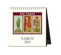 Cavallini 2025 Vintage Tarot Easel Desk Calendar, 6 x 6.5 Inches, 12 Month Page-A-Month Standing Desk Calendar, Vintage-Style Tarot Card Illustrations, Small and Cute Desktop Flip Calendar 2025