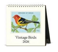 Cavallini 2026 Birds Easel Desk Calendar, 6x6.5 Inches, 12 Month Page-A-Month Standing Desk Calendar, Ideal for Birders and Nature lovers, Small and Cute