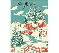 Cavallini Christmas Winter Wonderland Retro Metal Tin Signs Christmas Props Decor 8x12 inch