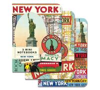 Cavallini & Co. 10 x 14cm Mini Size New York Designed Notebooks (Pack of 3)