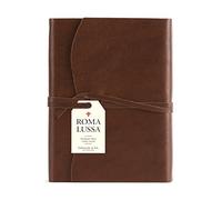 Cavallini & Co. Roma Lussa 15 x 20cm Soft Bound Leather Journals with Flap and Tie Closure - Chocolate (416 Pages)