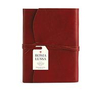Cavallini & Co. Roma Lussa 15 x 20cm Soft Bound Leather Journals with Flap and Tie Closure - Red (416 Pages)