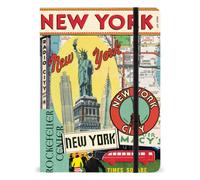 Cavallini - Large Lined Notebook 6x8ins - Vintage New York City - 144 Pages With Elastic Enclosure