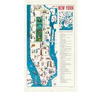Cavallini Papers & Co City Vintage New York Map Cotton Tea Towel