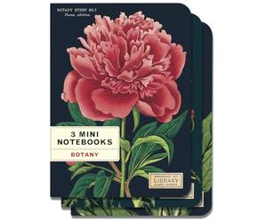 Cavallini - Set of 3 Mini Notebooks - Botany - Lined, Blank & Graph Interiors