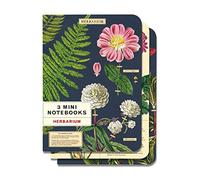 Cavallini - Set of 3 Mini Notebooks - Herbarium - Lined, Blank & Graph Interiors
