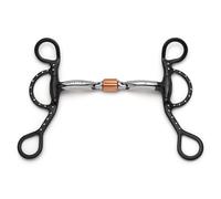 Cavalon Argentine 3-Piece Cricket Roller Silver Dotted Curb Bit (5")