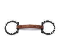 Cavalon D-Ring Soft Leather Silver Dotted Snaffle Bit (5.5")