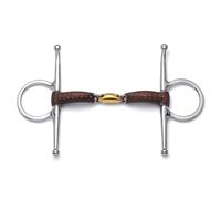 Cavalon Full Cheek Lozenge Leather Covered Snaffle Bit (5.25")