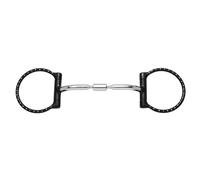 Cavalon Western D Ring Silver Dotted Snaffle Horse Bit (5.25")