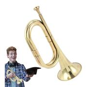 cavalry trumpet, brass horn, taps for brass tools bugle - in brass, golden toy trumpet for orchestra, shows in the atmosphere of the festival for Princ