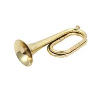 AWHAO Cavalry Trumpet, Musical Instrument with Mouthpiece, Musical Instrument, Brass, Scout Trumpet, for School, Beginners And, Gold