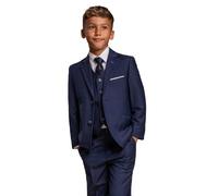Cavani Boys’ Slim Fit Formal Suit, Pageboy Wedding Prom Communion Outfit Navy Blue, 3 PC Jefferson, Age 15 Years