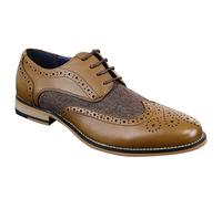 Cavani Horatio Real Leather Tan Gatesby Brogues Casual Designer Retro Shoes 09-43